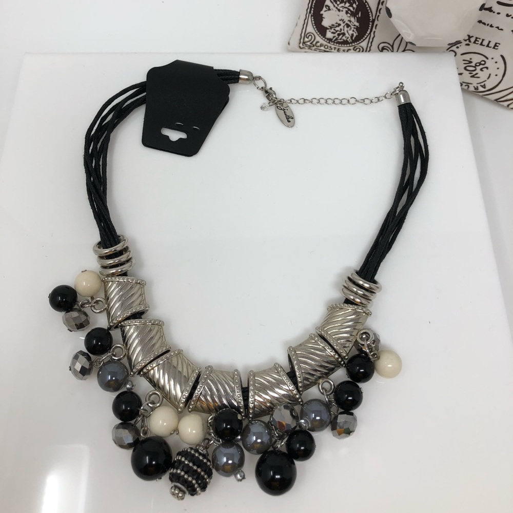 Chico’s Black, Silver and White Necklace
